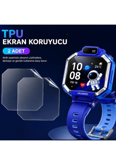 Huawei Watch Kids X1 İle Uyumlu Ekran Koruyucu Tpu, Tam Kaplayan Akıllı Saat Koruması 2 Adet