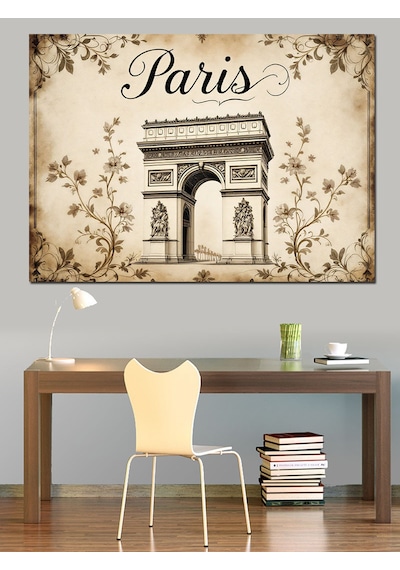 Vintage Paris Zafer Takı Posteri Dekoratif Kanvas - Mdf Ahşap Tablo