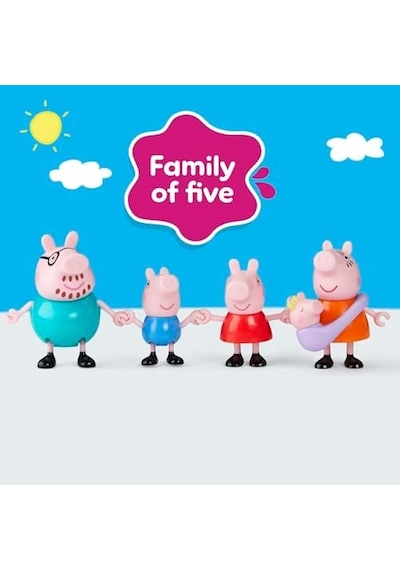 Peppa'nın 5 Kişilik Ailesi Ve Bebek Evie El Ele Tutuşabilen Hareketli Figürler 3 Yaş Ve Üzeri Kız Ve Erkek Çocuklar İçin Okul Öncesi Oyuncak