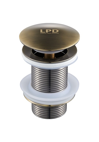 Lpd Antik Basmalı Lavabo Süzgeci Pop Up Altın - Krom