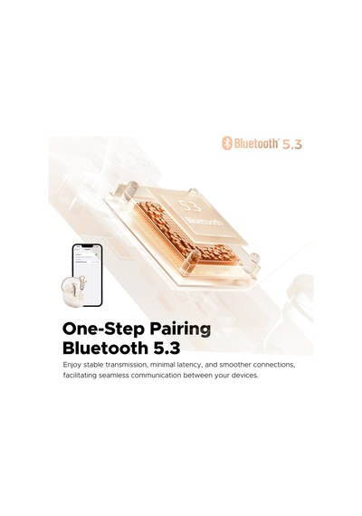 Clear Enc Tws Bluetooth 5.3 Kulak İçi Kablosuz Kulaklık Bej
