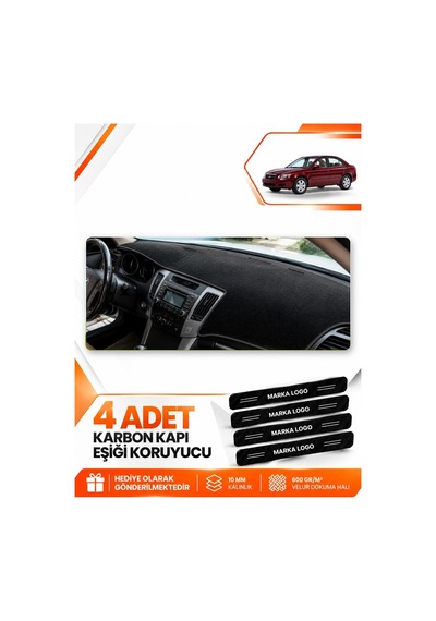 Hyundai Sonata 2007-2012 Uyumlu Torpido Koruma Koruyucu Kılıfı Halısı Örtü Göğüs - Siyah