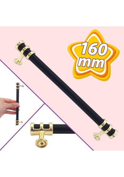 Sarmaşık Kulp Siyah Altın Gold 160 Mm Kulp Mobilya Mutfak Dolabı Çekmece Dolap Kapak Kulpu Kulbu Metal Kulpları