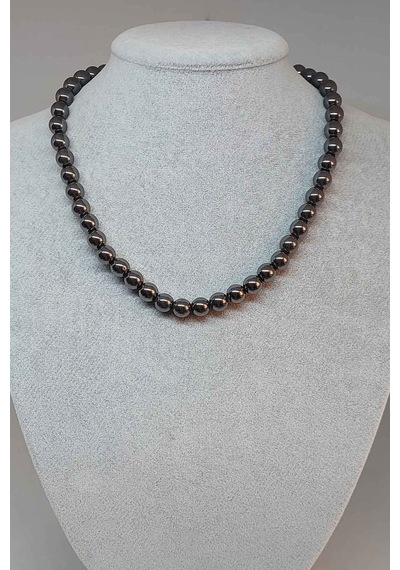 Hematit Taşı Kolye 8mm (Klipsli)