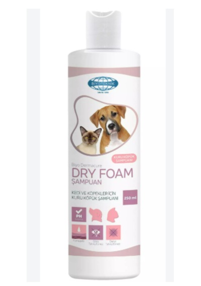 Biyo-dermacure Dry Foam Kuru Köpük Şampuan 250 Ml Kedi Köpek Susuz Yıkama Ve Tüy Bakım Kötü Koku Önleyici