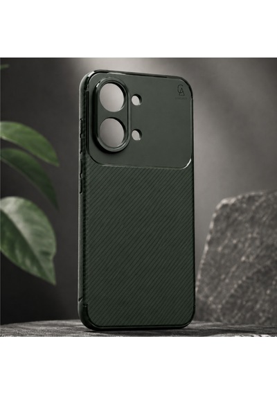 Xiaomi Poco X8 Pro Max Uyumlu Kılıf Karbon Tasarım Kamera Korumalı Silikon Telefon Kılıfı Kapak Yeşil