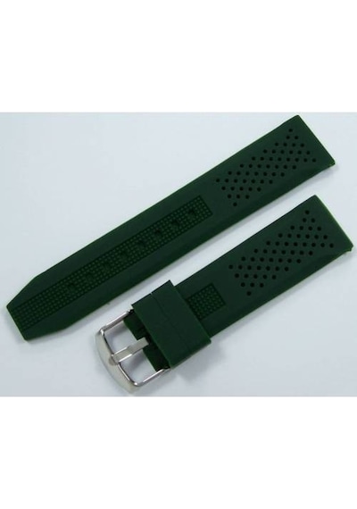 Lacost Model Saat Kordonu Haki Yeşil 20Mm Silikon Kordon