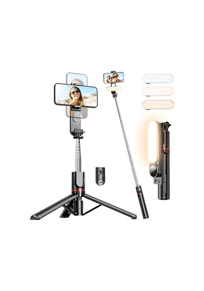 Infomax Led Işıklı Selfie Çubuğu & Tripod 111 Cm Uzatılabilir, 360 Döner Telefon Tutucu, Çıkarıla