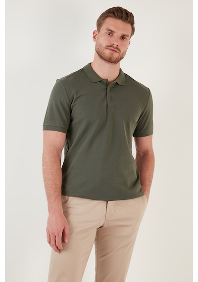 Buratti Pamuklu Regular Fit Düğmeli Erkek Polo Yaka T Shirt 5902127 Haki