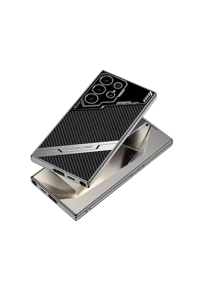 Zore Galaxy Uyumlu S24 Ultra Kılıf Kamera Korumalı Karbon Tasarım Yeni Seri Procase Kapa Siyah Karbon
