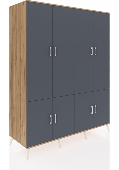 Kronos Gardrop 10 Raflı 8 Kapaklı 176x59x221 Çam-antrasit/çam Antrasit/çam Kronos Gardrop 10 Raflı 8 Kapaklı 176x59x221 Çam-antrasit/çam Antrasit/çam