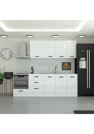 250 Cm Mutfak Dolabı Mdf Kapak Tezgah Dahil Yrkn250 97 Beyaz