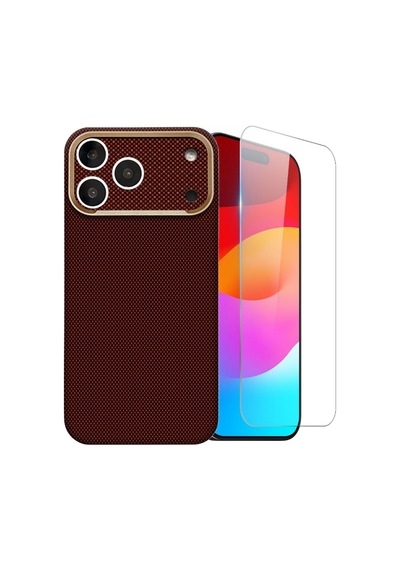 Nihcase Apple iPhone Uyumlu 17 Pro Kılıf M-safe Şarj Özellikli Paris Zerre Sert Pc Kapak + Ekran Koruyucu