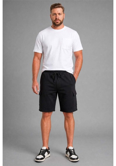 Defacto Relax Fıt Düz Paça Sweatshirt Kumaşı Uzun Şort H2058ax26smbk81 Siyah-bk81