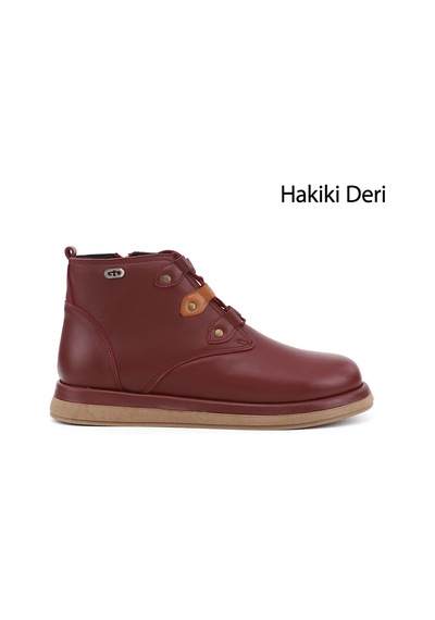 Gönderir Kadın Bordo Fermuarlı Hakiki Deri Bot Dkzb86645418