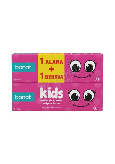 2 Adet Banat Kids Çocuk Diş Macunu 50+50 Ml