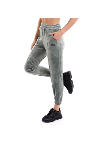 Winmoda34 Kadife Eşofman Jogger Çağla-yeşili
