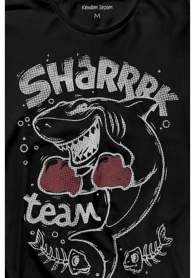 Shark Team Köpek Balığı Boks Fight Dövüşü Uzun Kollu Tişört Baskılı T-shirt 001