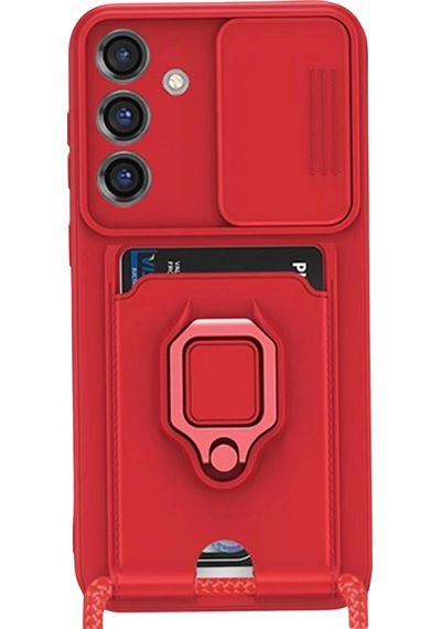 Newface - 258 - Samsung Galaxy S25 Plus Kılıf Zuma Kartvizitli Yüzüklü Silikon - Matxzngz - - Kırmızı