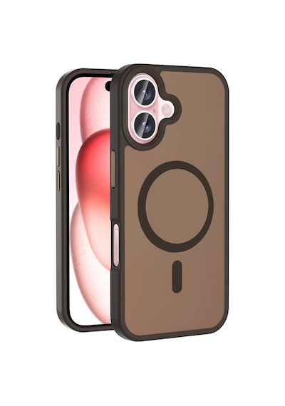 Apple Uyumlu iPhone 16 Plus Kılıf Magsafe Şarj Özellikli Mat Arka Yüzey Sio Premium Kapak Rose Brown