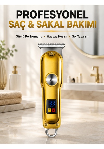 Profesyonel Tıraş Makinesi 120 Dakika Kullanım T Bıçaklı 3 Taraklı Usb Şarjlı Saç Sakal Kesme Makinesi - Lisin 1 - 2 Saat