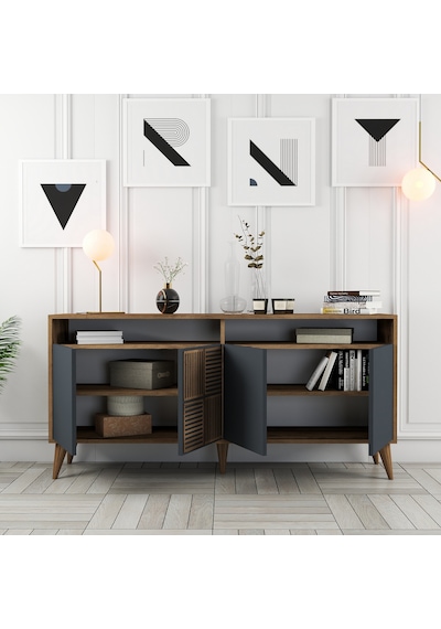Milan 160cm Konsol - Ceviz / Antrasit Milan 160cm Konsol - Ceviz / Antrasit
