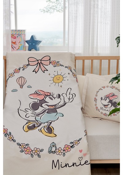Özdilek Minnie Mouse Sunshine Disney Lisanslı Bebek Nevresim Takımı Krem