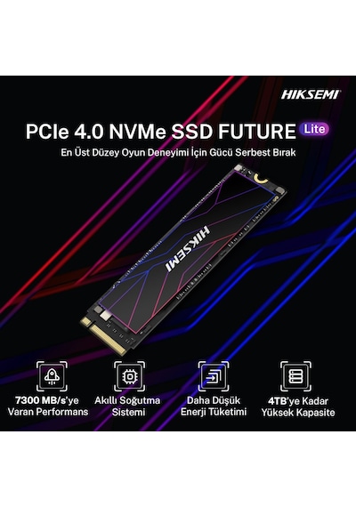 Hiksemi Future Lite 512gb Ssd, Pcle Gen 4x4, Nvme, 6320mb/s Okuma Hızı, 3111mb/s Yazma Hızı