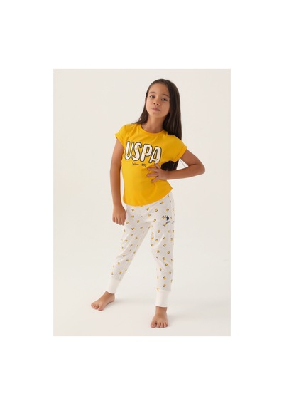 U.s. Polo Assn. Lisanslı Text Printed Kırmızı Kız Çocuk Pijama Takımı Kırmızı, Sarı U.s. Polo Assn. Lisanslı Text Printed Kırmızı Kız Çocuk Pijama Takımı Kırmızı, Sarı