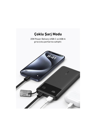 Anker Powerbank 10000mah 22.5w - A1388 Siyah