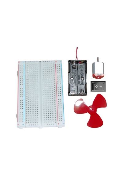 Fen Deney Seti - Breadboard + Pil Kutusu + Dc Motor + Pervane + Anahtar