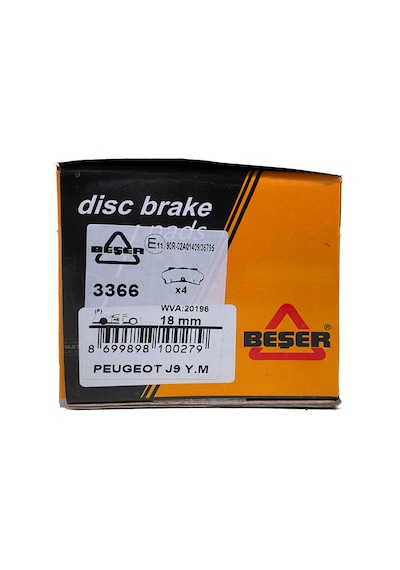 Beşer 3366/18 Ön Fren Balatası Peugeot J9 18 Mm