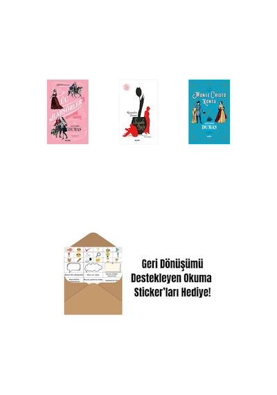 Üç Silahşörler 3 - Bragelonne Vikontu + Siyah Lale + Monte Cristo Kontu + Okuma Sticker'ları