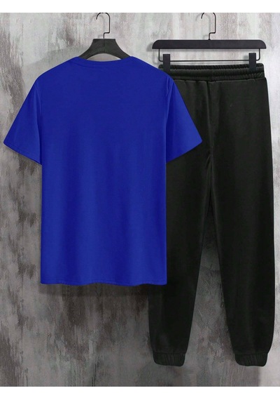 Uyguntarz Unisex Chance Baskılı Eşofman Takımı Mavi