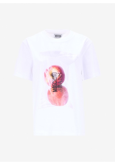 Moschino Jeans Beyaz Kadın Regular Fit T-shirt 251k1a070732291001
