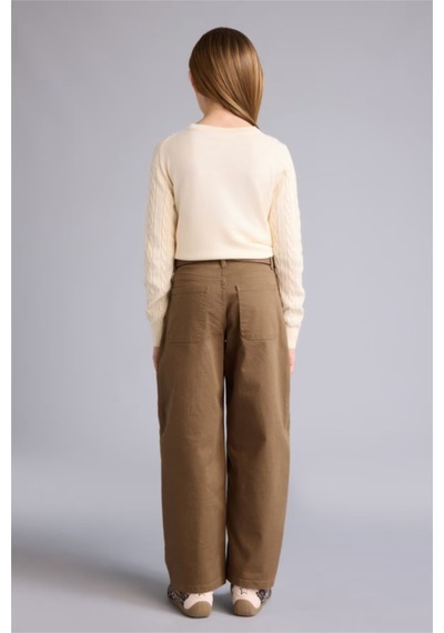 Defacto Baggy Fıt Gabardin Pantolon Kız Çocuk G7732a826spbg150 Bej-bg150