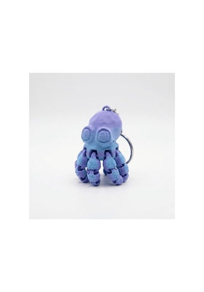 Hareketli Ahtapot Anahtarlık Ve Fidget Oyuncak - 3d Baskı Çift Renkli Mor-mavi