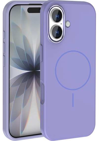 Apple Uyumlu iPhone 17 Kılıf M-safe Şarj Özellikli Metal Kamera Çerçeveli Zore Edi Silikon Kapak Lila