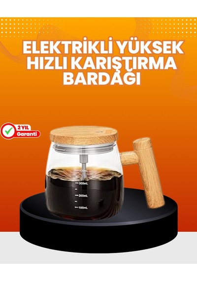 Isıtıcılı Manyetik Karıştırıcı Kupa 400 Ml C Tipi Şarjlı Akıllı Tasarım Ahşap