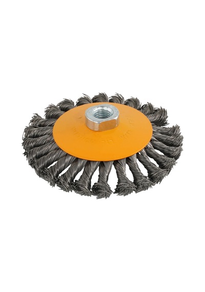 Rotor 125mm M14 Düğümlü Konik Tel Fırça