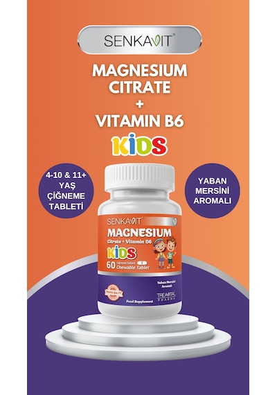 Senkavit Kids Magnezyum Sitrat Ve B6 İçeren 60 Çiğneme Tableti