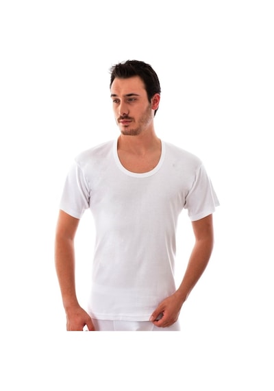 Tutku Ter0103B Penye Bisiklet Yaka Erkek Atlet Fanila 6'Lı Beyaz