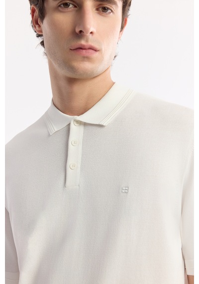 Avva Erkek Ekru Polo Yaka Basic Rayon Triko Regular Fit T-shirt A51y5035