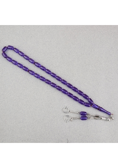 Sıkma Kehribar Kapsül Kesim Alpaka Püsküllü 7x11mm Tesbih 81065916