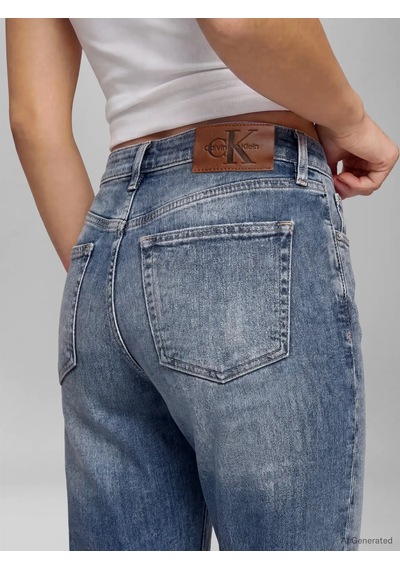 Calvin Klein Mom Jean Foster Blue, X8b Mavi Kadın Kot Pantolon Calvin Klein Mom Jean Foster Blue, X8b Mavi Kadın Kot Pantolon