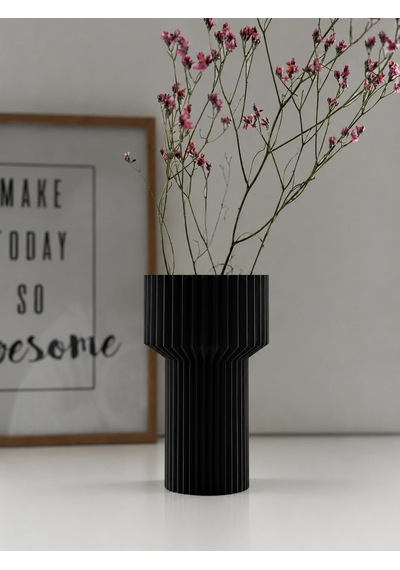 3d Baskı Modern Dekoratif Çiçek Vazosu - Minimal Silindir Tasarımlı Masaüstü Vazo, Ev Ve Ofis Dekoru Çok Renkli