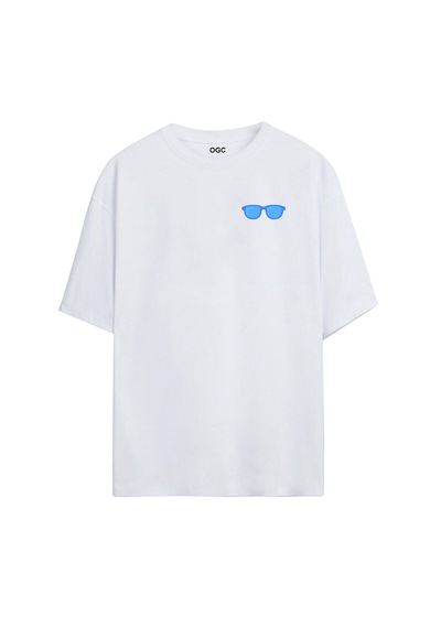 Ogc Gözlük Oversize Unisex T-shirt Beyaz