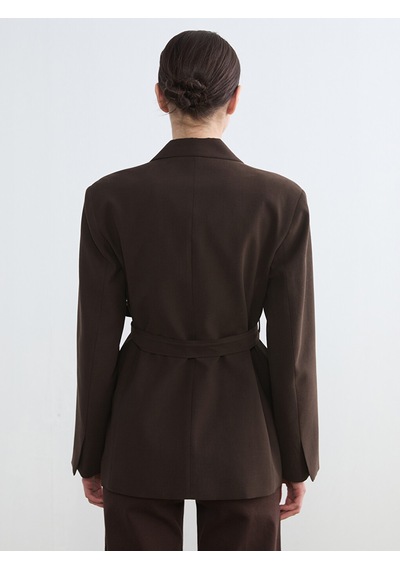 Lcw Modest Kahverengi Beli Kuşaklı Kadın Blazer Ceket