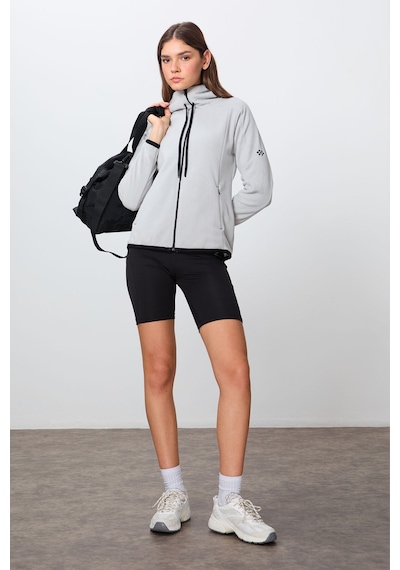 Tommy Life Taş Kalın Yumuşak Dokulu Kapüşonlu Standart Fit Nakışlı Polar Kadın Sweatshirt -97287 Taş