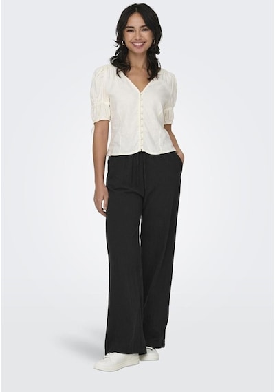 Only Onltızana Cotton Loose Pants Wvn 15319090 Siyah 001